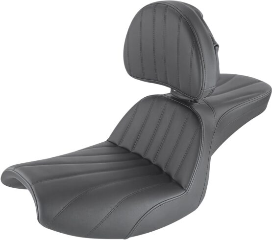 Step-Up Lattice Stitched 2-Up Seat Black w/Backrest