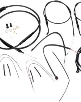 Extended Black Control Cable Kit For Dynas - 14" tall bars (non-ABS)