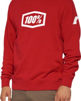 100 Percent Icon Fleece Sweatshirt Red White Men's Medium