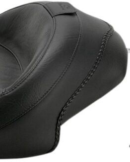 Wide Smooth Naugahyde Solo Seat Black w/Backrest