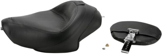 Wide Smooth Naugahyde Solo Seat Black w/Backrest