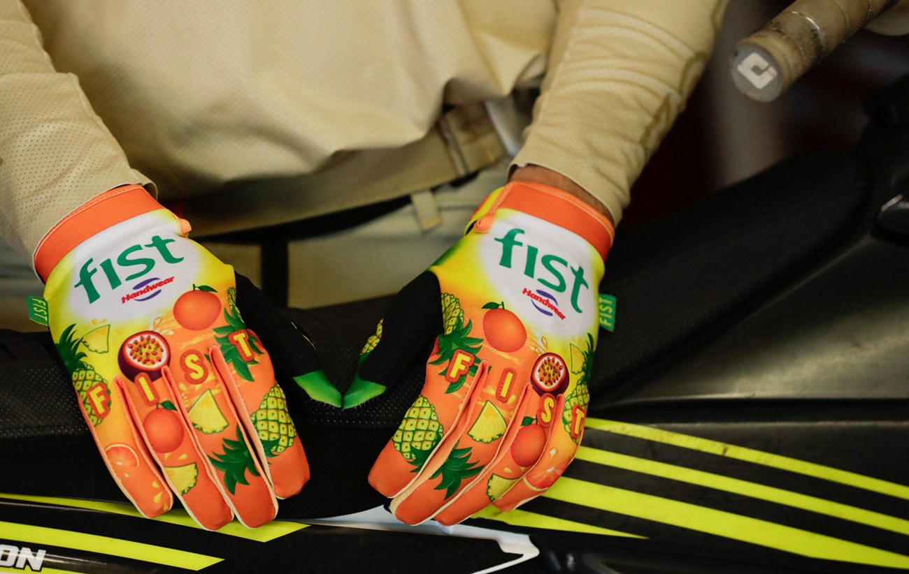 FIST Strapped Fruit Punch Gloves Orange/Yellow Men's Small - Image 3