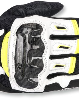 SMX-2 V2 Air Carbon Motorcycle Gloves Black/White/Yellow Large
