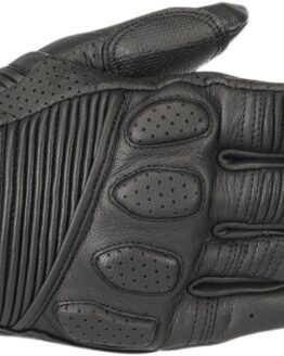 Crazy 8 Leather Motorcycle Gloves Black Small