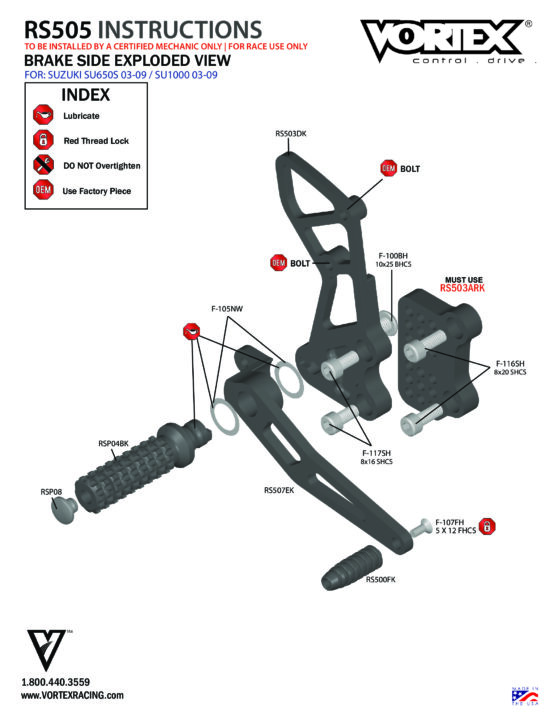 Adjustable Rearset - Black - Image 2