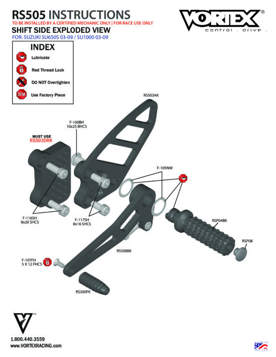 Adjustable Rearset - Black - Image 3