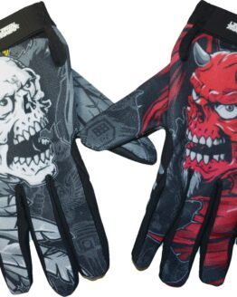 Lethal Threat Good N Evil Skulls Gloves Men's Large Black/Red