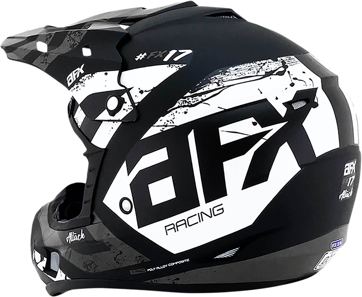 AFX FX-17 Attack Helmet Matte Black Silver Large - Image 3