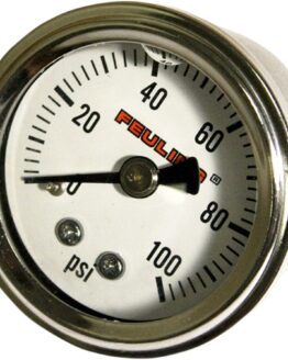 Feuling Liquid Filled Oil Pressure Gauge White Back Port 9042