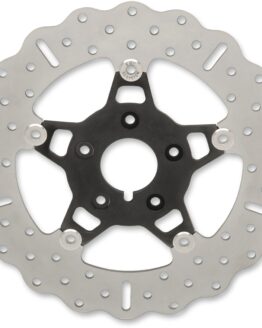 5 Button Contour Floating Wide Band Brake Rotor - Black Chrome Center