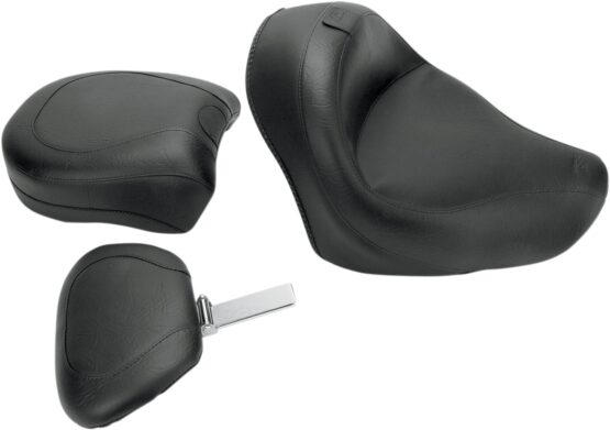 Touring Smooth Vinyl 2-Up Seat Black w/Backrest