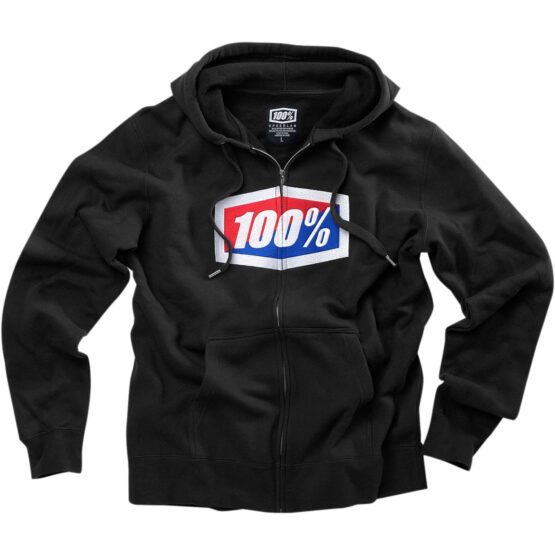 100% Official Zip Hoody Black Medium