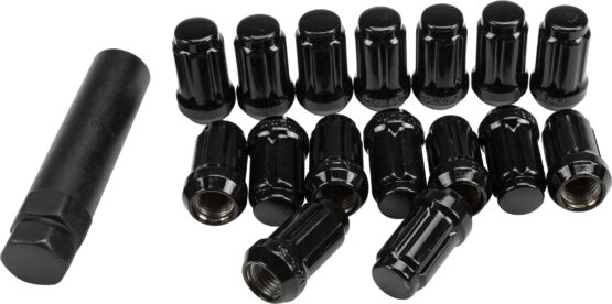 12mmx1.50 Lock Style Lug Nuts Black W/key 16/pk