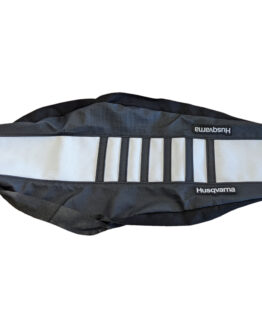 D'Cor Seat Cover Black/White with Black Ribs Fits 19-23 Husqvarna FC TC 125-450