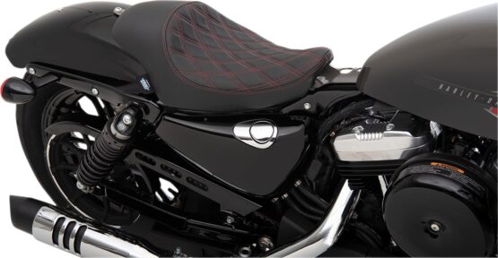 3/4 Double Diamond Vinyl Solo Seat Black/Red