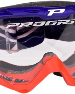 3450 Red / Blue Riot Goggles - Clear Lens w/ Roll-Off System