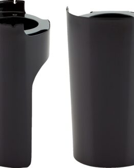 Arlen Ness Smooth Steel Fat Fork Boot Covers Gloss Black For Harley Touring