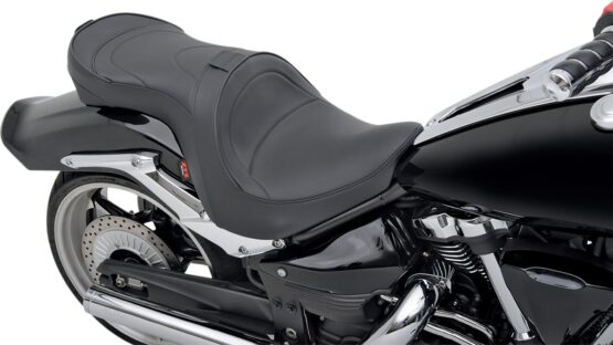 Mild Stitched Vinyl 2-Up Seat Black Low w/Backrest - Image 3