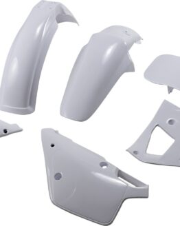 All White Plastics Kit - Front & Rear Fender, Shrouds, Number Plate