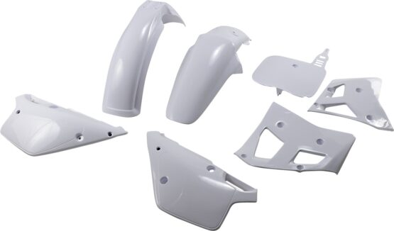 All White Plastics Kit - Front & Rear Fender, Shrouds, Number Plate