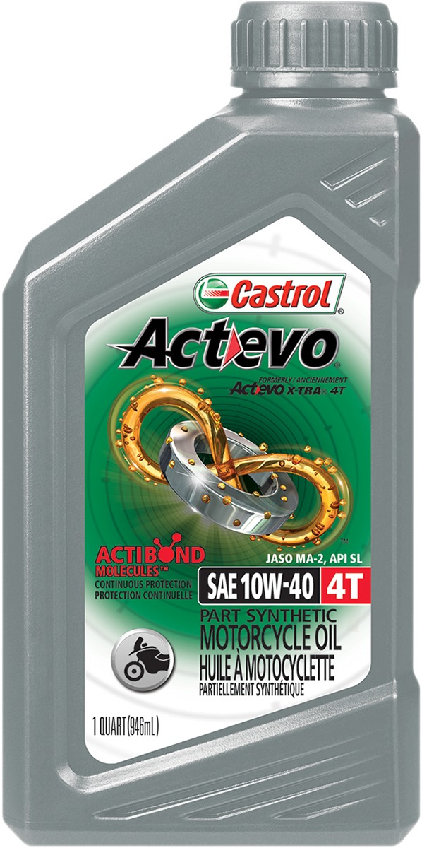 Castrol Actevo 4T 10W-40 Semi-Synthetic Oil 1 qt.