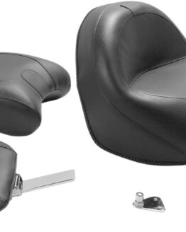 Touring Smooth Vinyl 2-Up Seat Black w/Backrest