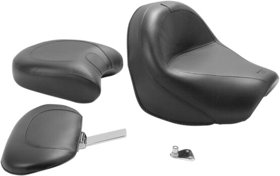 Touring Smooth Vinyl 2-Up Seat Black w/Backrest