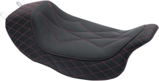 Revere Journey Diamond Black Solo Seat w/ Red Stitching