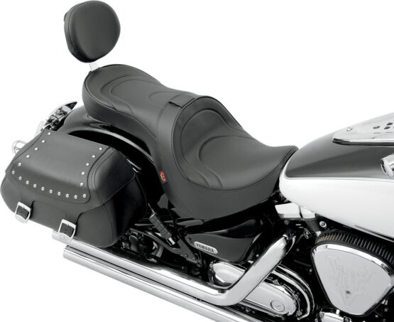 Mild Stitched Vinyl 2-Up Seat Black Low w/Backrest - Image 2