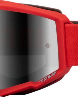 Fly Racing Zone Goggle Red Charcoal Silver Mirror Smoke Lens