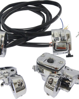 Chrome Handlebar Controls 11/16" w/ Chrome Switches by Harddrive