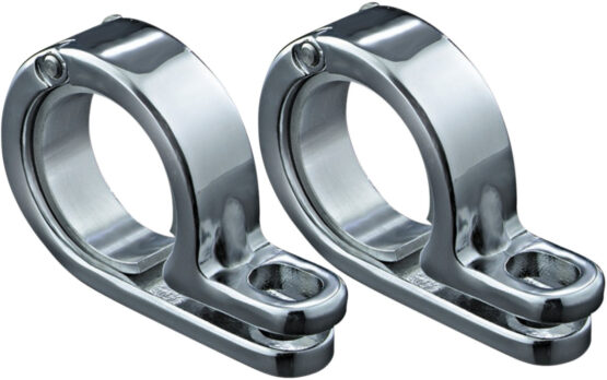 7/8" or 1" P-Clamp Set, Chromed Stainless Steel w/ Hinge - Pair of 4018