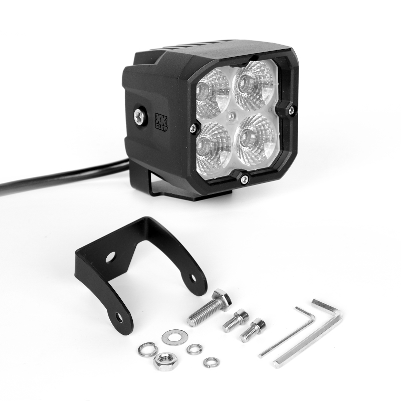 XK Glow XKchrome 20w LED Cube Light w/ RGB Accent Light - Flood Beam - Image 3