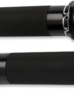 Arlen Ness Cable Style Fusion Series Grips Black Bevelled