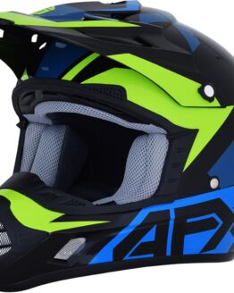 FX-17 Full Face Offroad Helmet Black/Blue/Green Large