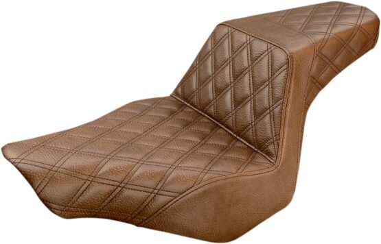 Step-Up Lattice Stitched 2-Up Seat Brown