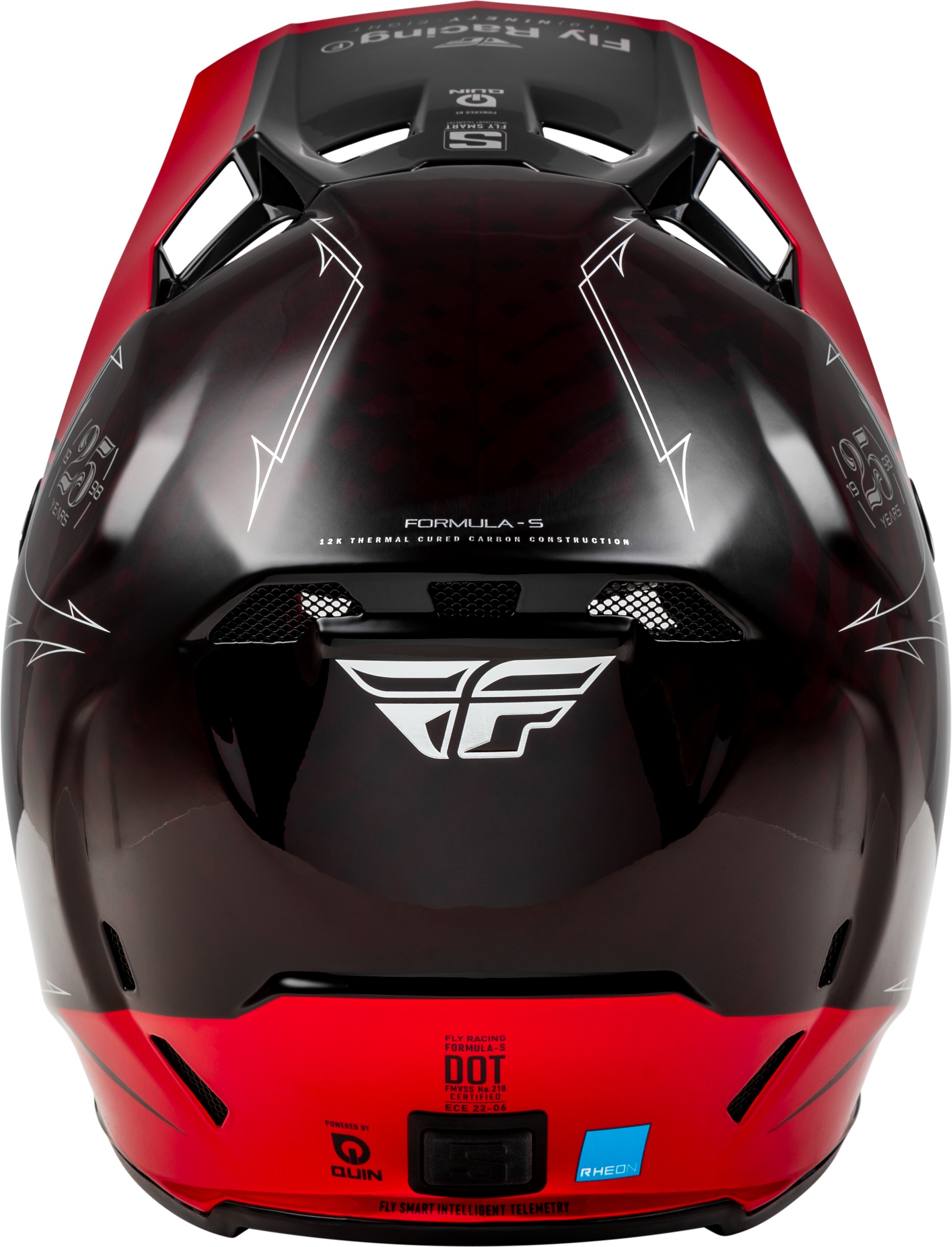 Fly Racing Youth Formula S Carbon Legacy Helmet Red Carbon/Black Large - Image 3