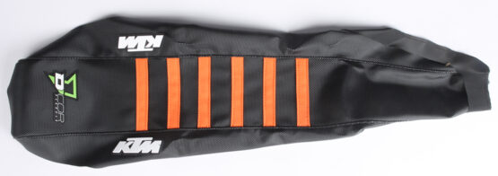 Gripper Seat Cover Black/Orange w/Ribs