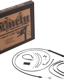 Extended Black Control Cable Kit For 12" T-Bar Handlebars