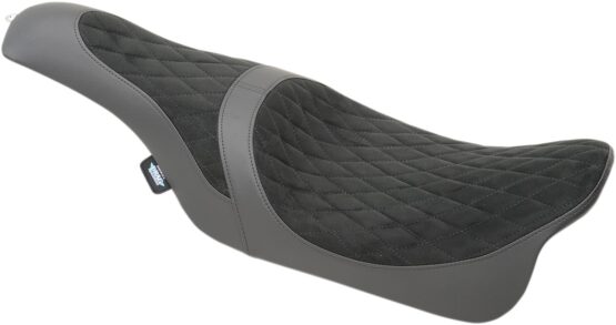 Caballero Diamond Faux Suede 2-Up Seat Black/Gray