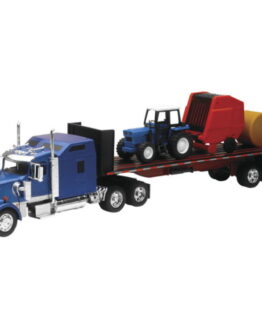 Kenworth W900 Flatbed Tractor with Haybales 1:32 Scale by New Ray Toys