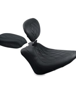 Wide Touring Solo Seat w/DBR Diamond - Black