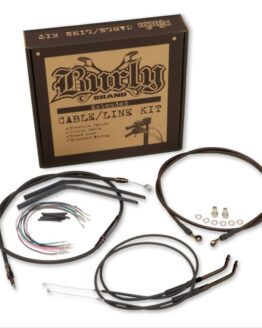 Burly 12" T-Bar Black Control Cable Kit Fits 16-17 HD FXDLS Dyna Low Rider S