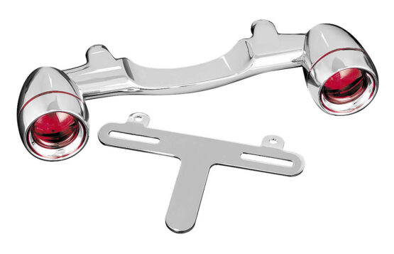 Chrome Bullet Light Rear Turn Signal Bar w/ LP Light