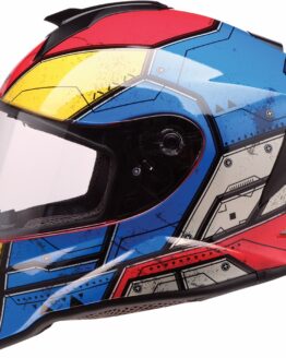 Z1R Youth Warrant Sentinel Helmet - Large, Gray/Blue/Yellow/Red
