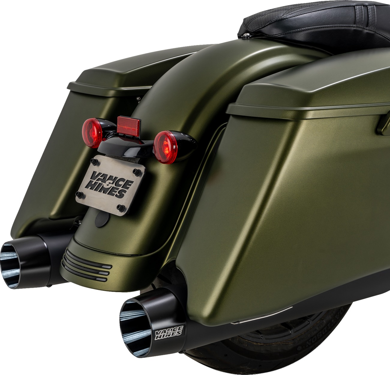 Vance & Hines Blackbird 450 Slip-On Mufflers Matte Black For Harley Touring - Image 3