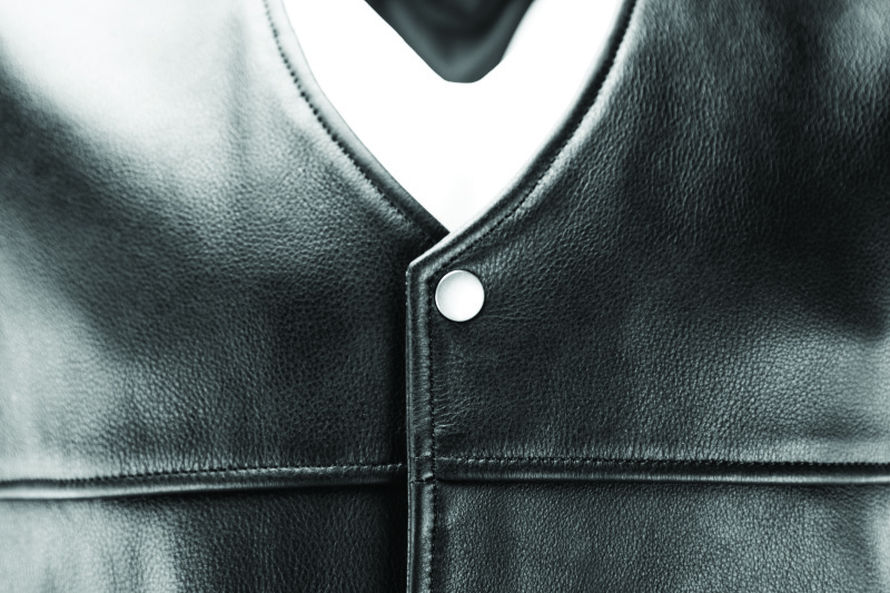 Kuryakyn Old Skool Leather Vest Black Large Men's - Image 3