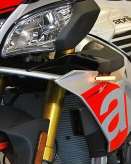 Front LED Turn Signals Black by New Rage Cycles Fits 15-19 Tuono 1100 V4