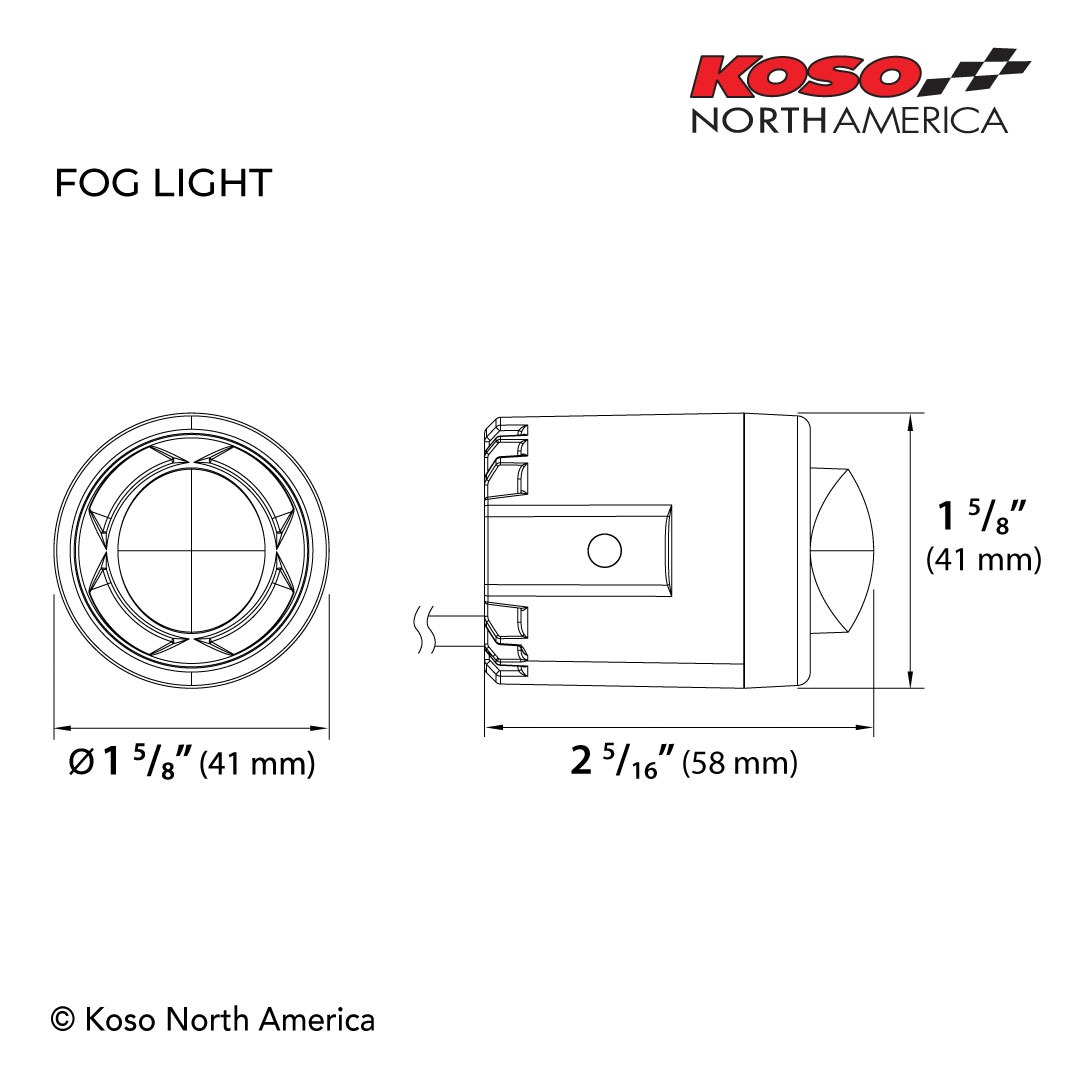 KOSO Mini LED Fog Light Black Universal Motorcycle Each - Image 4