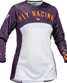 Fly Racing Women's Lite Jersey Deep Purple/White/Neon Coral Medium